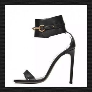Gucci Ankle Cuff Horsebit, Black Leather Size 36.7